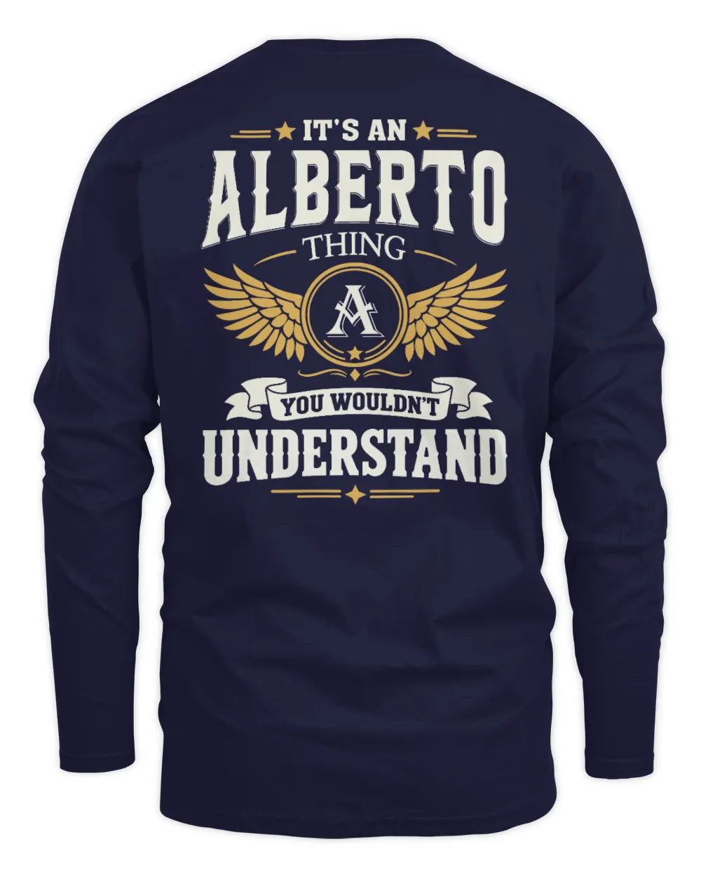 ALBERTO KT06-M008 It’s a [NAME] Thing – You Wouldn’t Understand | Personalized Vintage T-Shirt - Men's Long Sleeved T-Shirt - Navy