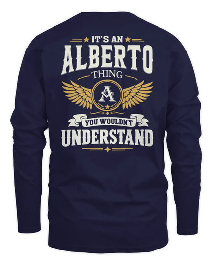 ALBERTO KT06-M008 It’s a [NAME] Thing – You Wouldn’t Understand | Personalized Vintage T-Shirt - Men's Long Sleeved T-Shirt - Navy