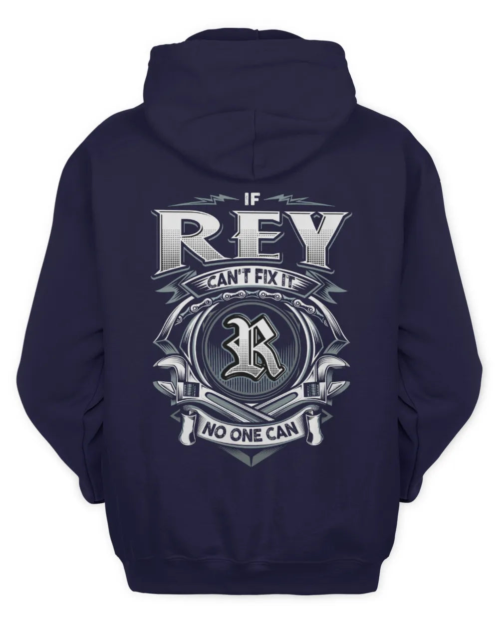 REY AP81-K4-626 - Personalized Ahmed Quote Apparel “If Ahmed Can't Fix It, No One Can” - Unisex Hoodie - Navy