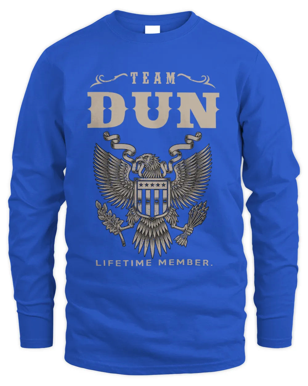 DUN TP06-K82 – Personalized Classic Style Apparel “Team NAME Lifetime Member” - Men's Long Sleeved T-Shirt - Royal
