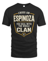 ESPINOZA NT1-K008 Cross A/An NAME, You Deal With the Whole Clan | Personalized Vintage T-Shirt - Unisex Standard T-Shirt - Black