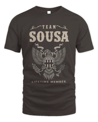 SOUSA TP06-K82 – Personalized Classic Style Apparel “Team NAME Lifetime Member” - Unisex Standard T-Shirt - Dark Chocolate