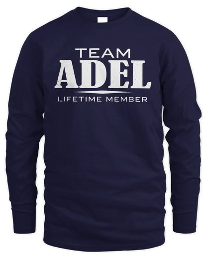 ADEL BL62-K4-128 - Personalized “Team NAME Lifetime Member” - Men's Long Sleeved T-Shirt - Navy