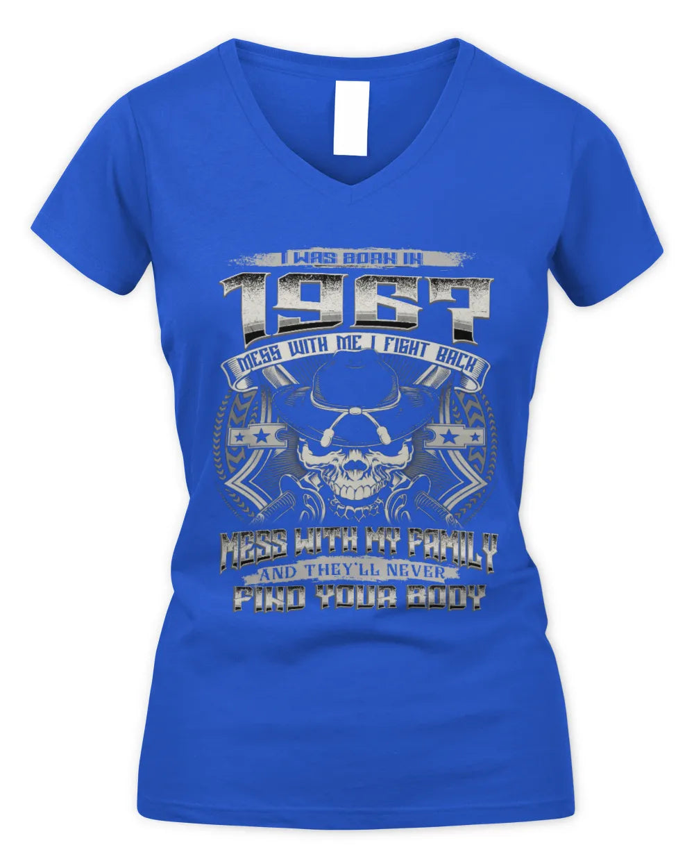 1967 HH89-K2 – Protective Family Quote T-Shirt - Women's V-Neck T-Shirt - Royal