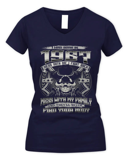 1967 HH89-K2 – Protective Family Quote T-Shirt - Women's V-Neck T-Shirt - Navy