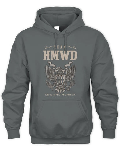 HMWD TP06-K82 – Personalized Classic Style Apparel “Team NAME Lifetime Member” - Unisex Hoodie - Charcoal