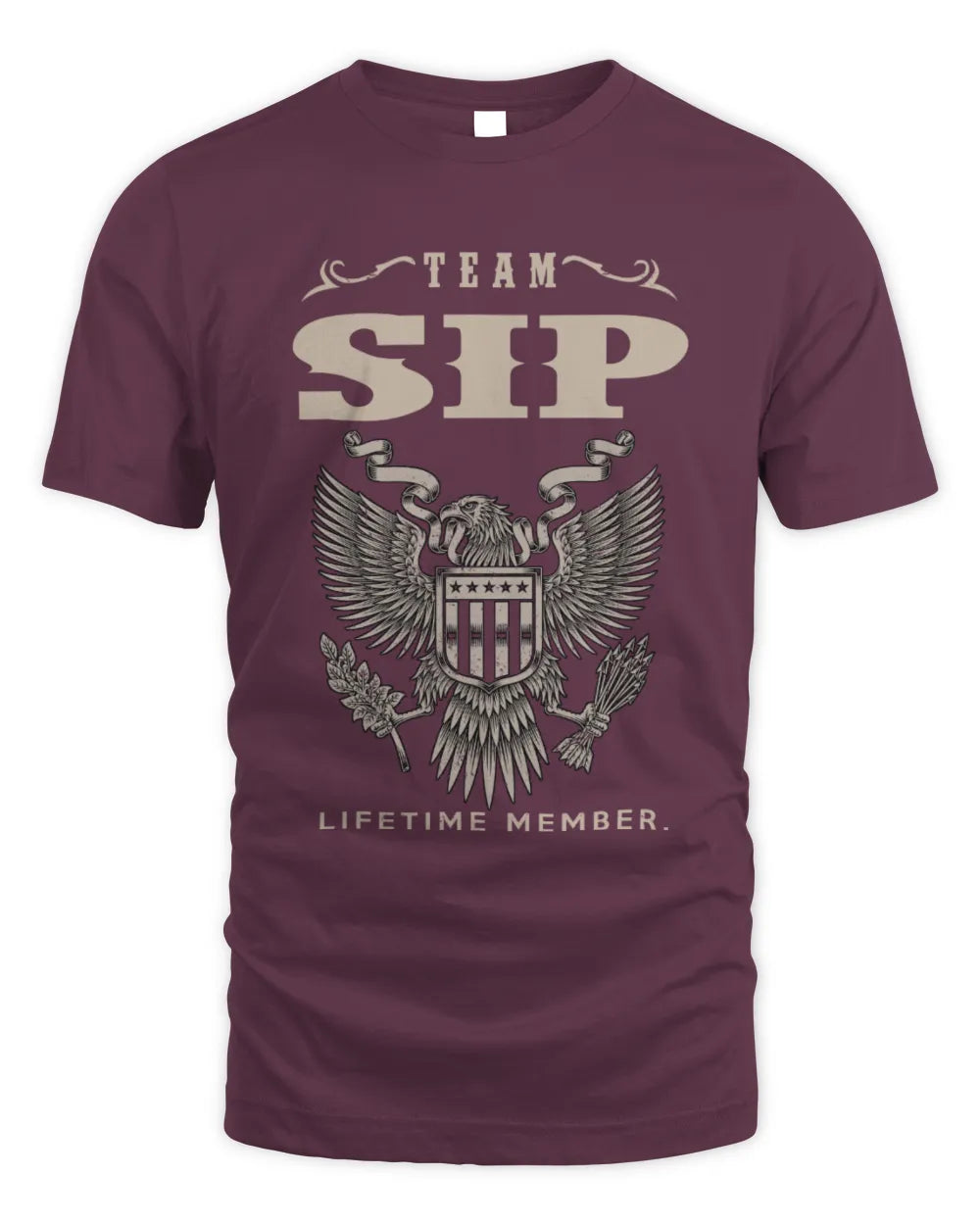 SIP TP06-K82 – Personalized Classic Style Apparel “Team NAME Lifetime Member” - Unisex Standard T-Shirt - Maroon