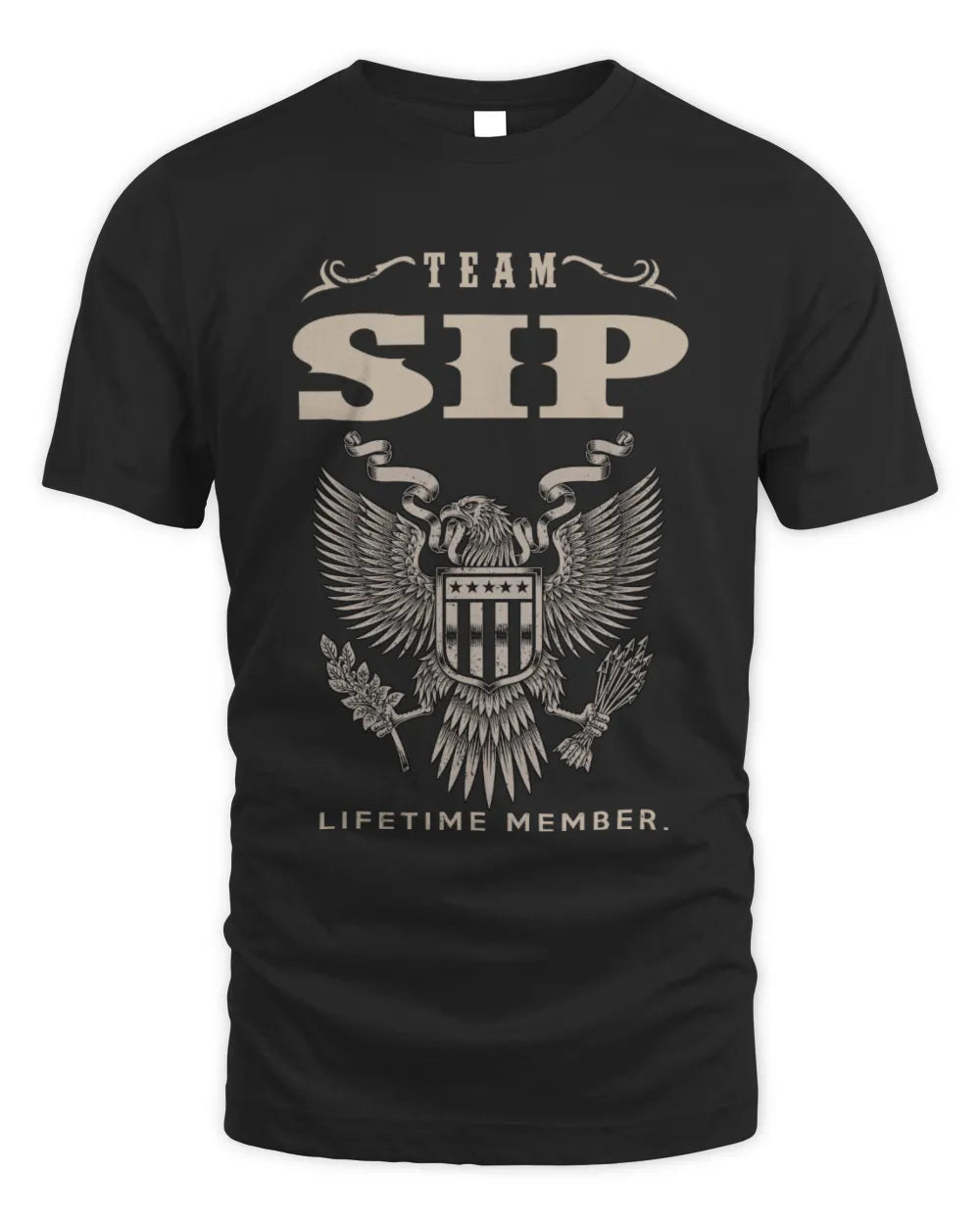 SIP TP06-K82 – Personalized Classic Style Apparel “Team NAME Lifetime Member” - Unisex Standard T-Shirt - Black