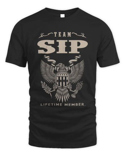 SIP TP06-K82 – Personalized Classic Style Apparel “Team NAME Lifetime Member” - Unisex Standard T-Shirt - Black