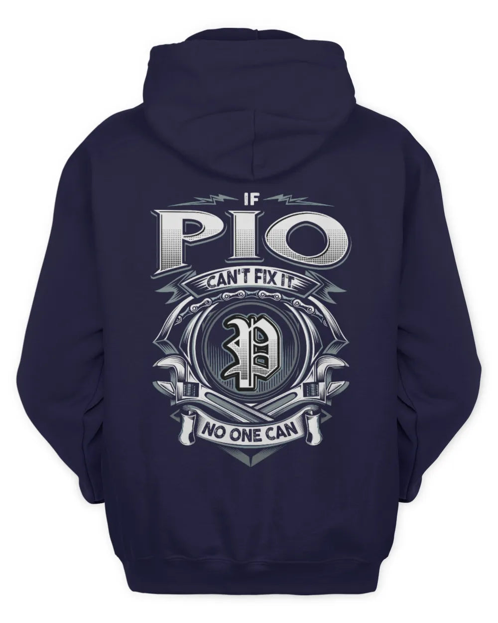 PIO AP81-K4-626 - Personalized Ahmed Quote Apparel “If Ahmed Can't Fix It, No One Can” - Unisex Hoodie - Navy