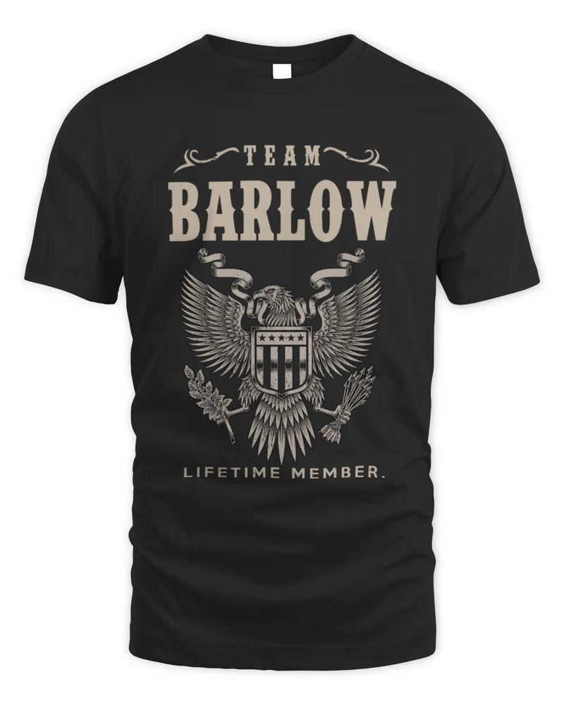 BARLOW TP06-K82 – Personalized Classic Style Apparel “Team NAME Lifetime Member” - Unisex Standard T-Shirt - Black