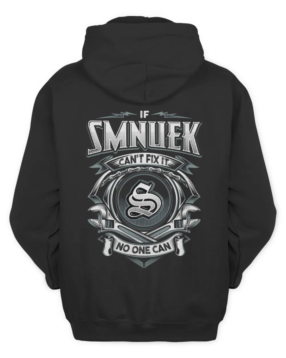 SMNUEK AP81-K4-626 - Personalized Ahmed Quote Apparel “If Ahmed Can't Fix It, No One Can” - Unisex Hoodie - Black