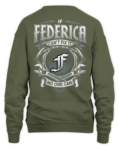 FEDERICA AP81-K4-626 - Personalized Ahmed Quote Apparel “If Ahmed Can't Fix It, No One Can” - Unisex Sweatshirt - Military Green
