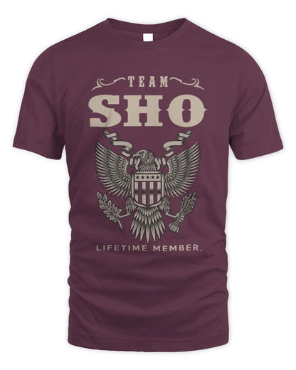 SHO TP06-K82 – Personalized Classic Style Apparel “Team NAME Lifetime Member” - Unisex Standard T-Shirt - Maroon
