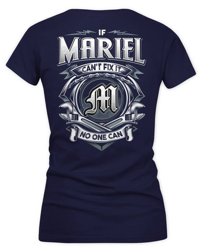 MARIEL AP81-K4-626 - Personalized Ahmed Quote Apparel “If Ahmed Can't Fix It, No One Can” - Women's V-Neck T-Shirt - Navy