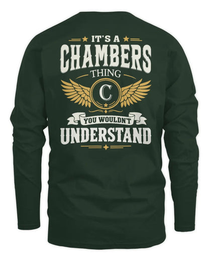 CHAMBERS KT06-M008 It’s a [NAME] Thing – You Wouldn’t Understand | Personalized Vintage T-Shirt - Men's Long Sleeved T-Shirt - Forest Green