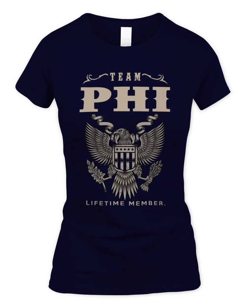 PHI TP06-K82 – Personalized Classic Style Apparel “Team NAME Lifetime Member” - Women's Standard T-Shirt - Navy