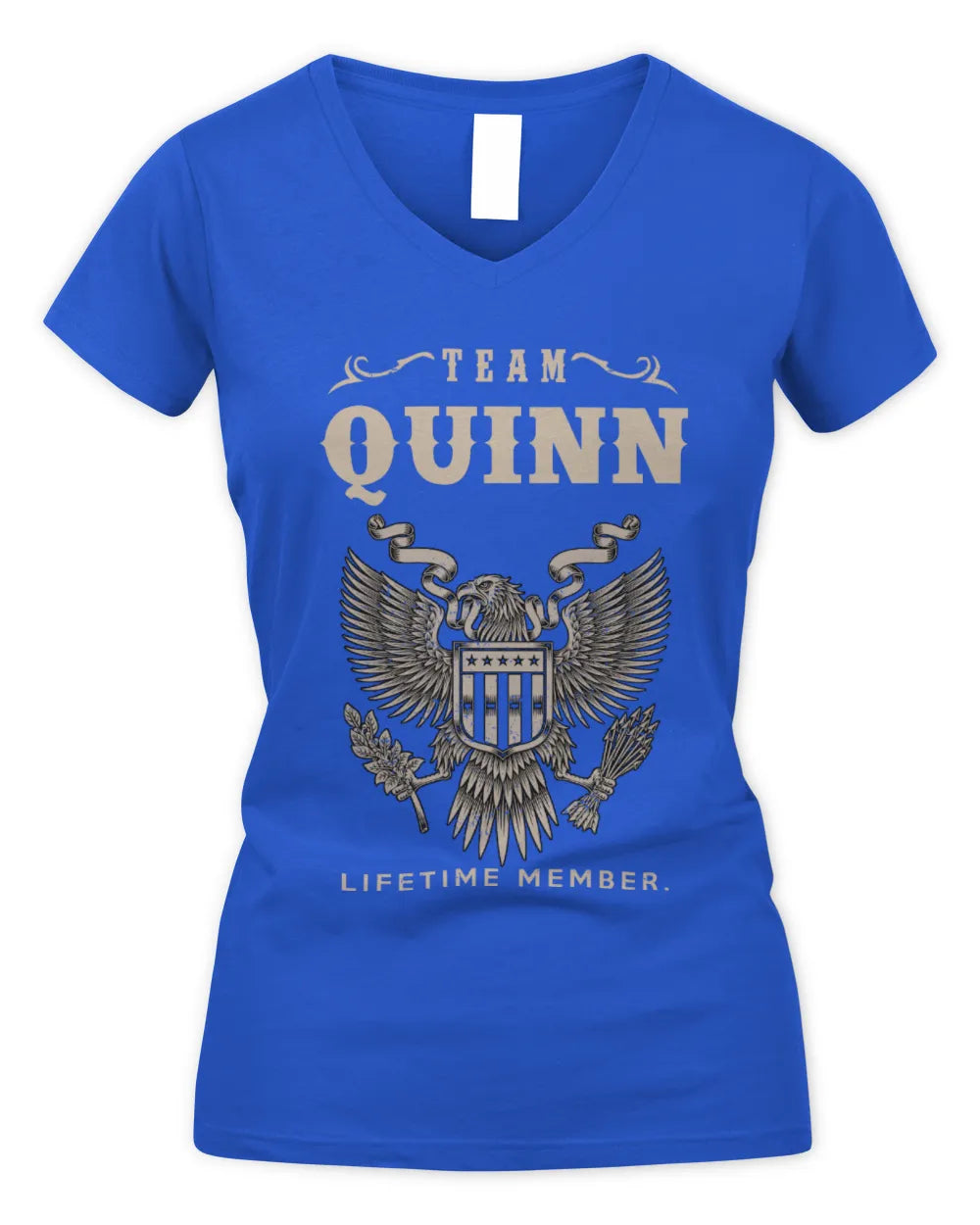 QUINN TP06-K82 – Personalized Classic Style Apparel “Team NAME Lifetime Member” - Women's V-Neck T-Shirt - Royal