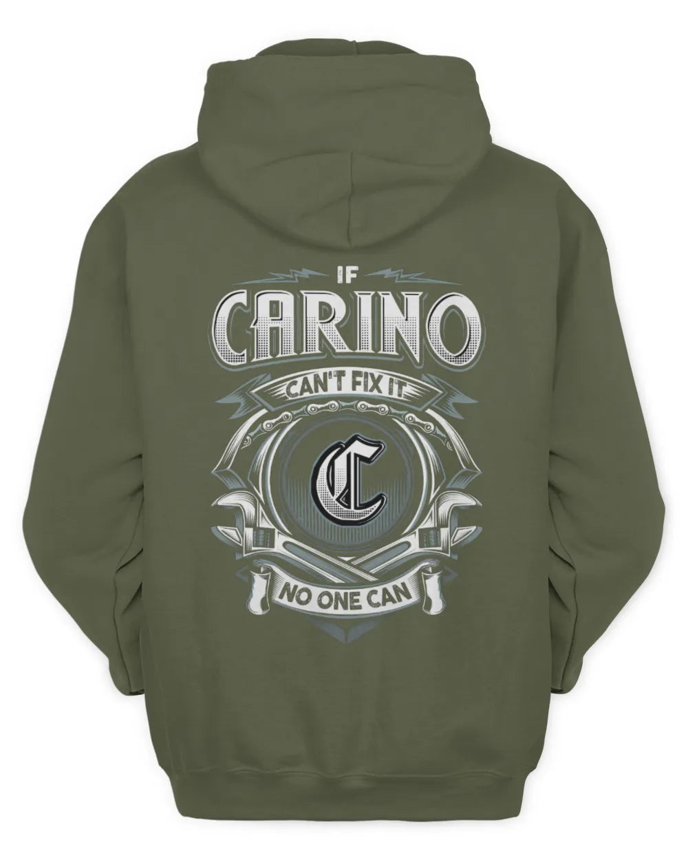 CARINO AP81-K4-626 - Personalized Ahmed Quote Apparel “If Ahmed Can't Fix It, No One Can” - Unisex Hoodie - Military Green