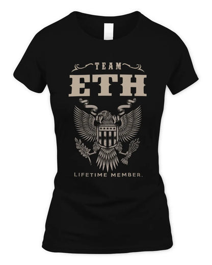 ETH TP06-K82 – Personalized Classic Style Apparel “Team NAME Lifetime Member” - Women's Standard T-Shirt - Black