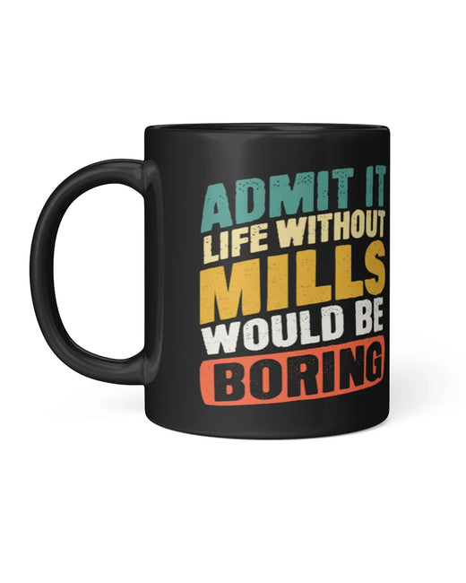 MILLS CP01-H4 Personalized Black Mug – Custom Name Coffee Cup