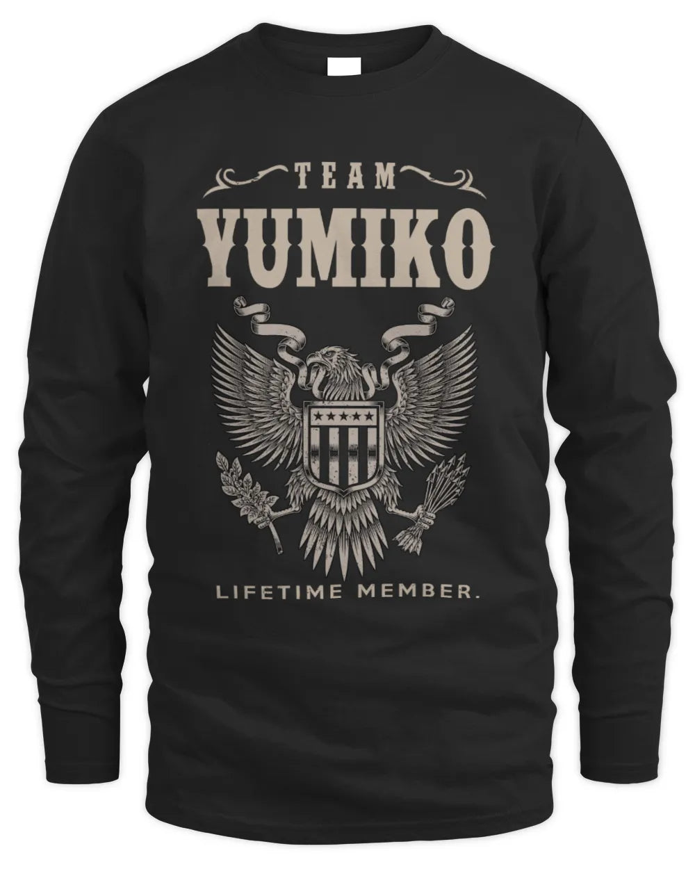 YUMIKO TP06-K82 – Personalized Classic Style Apparel “Team NAME Lifetime Member” - Men's Long Sleeved T-Shirt - Black