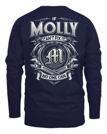 MOLLY AP81-K4-626 - Personalized Ahmed Quote Apparel “If Ahmed Can't Fix It, No One Can” - Men's Long Sleeved T-Shirt - Navy