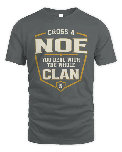 NOE NT1-K008 Cross A/An NAME, You Deal With the Whole Clan | Personalized Vintage T-Shirt - Unisex Standard T-Shirt - Charcoal
