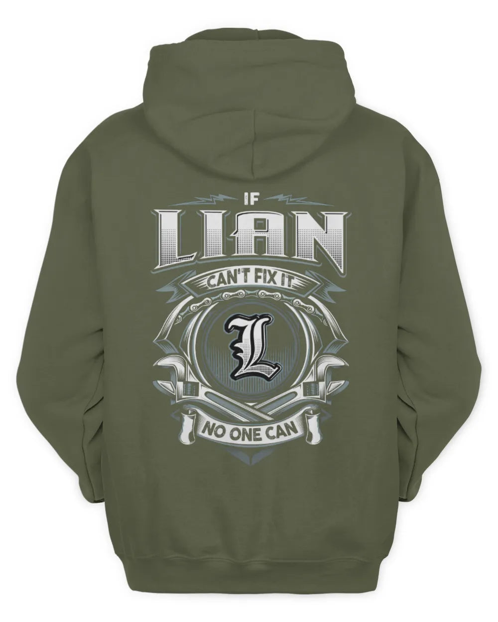 LIAN AP81-K4-626 - Personalized Ahmed Quote Apparel “If Ahmed Can't Fix It, No One Can” - Unisex Hoodie - Military Green