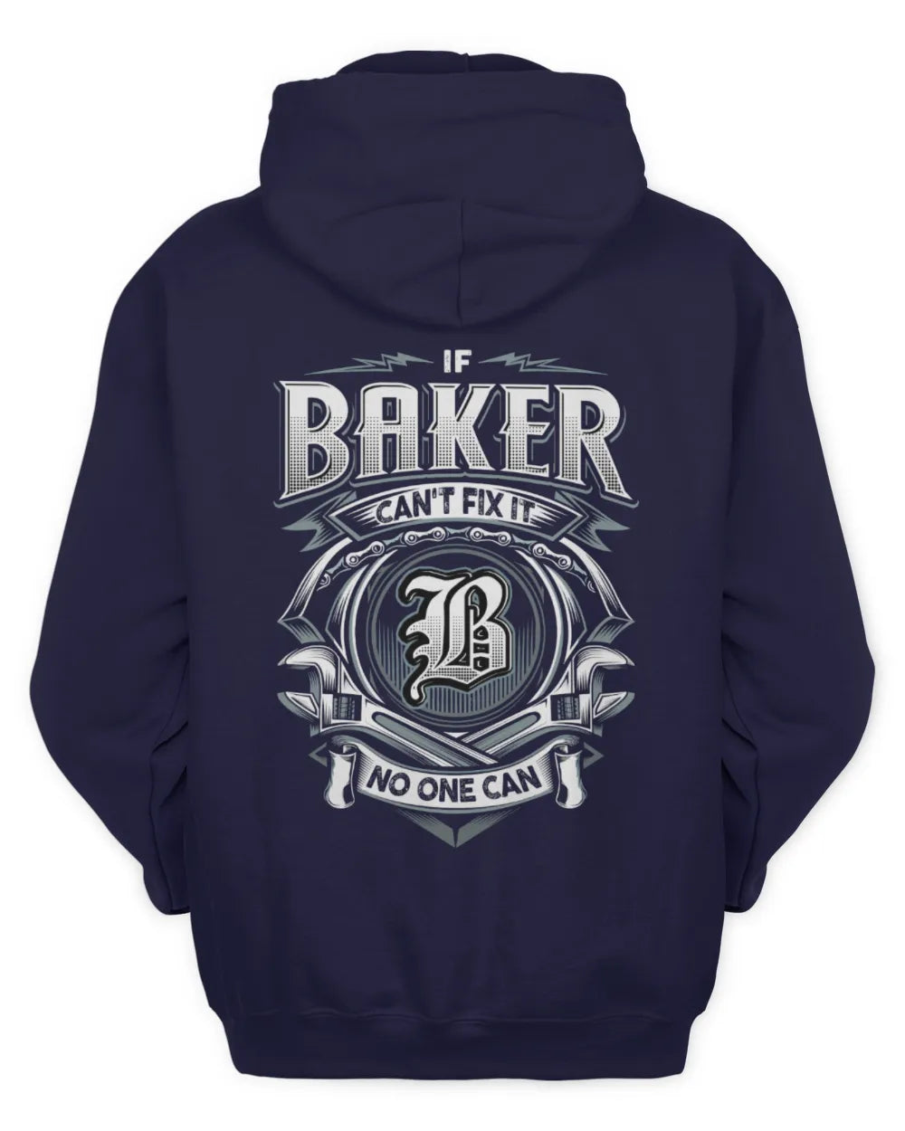 BAKER AP81-K4-626 - Personalized Ahmed Quote Apparel “If Ahmed Can't Fix It, No One Can” - Unisex Hoodie - Navy