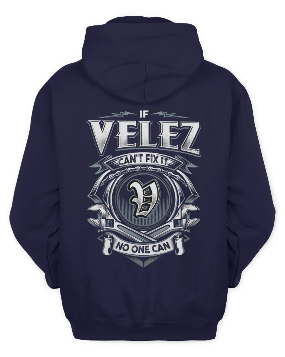 VELEZ AP81-K4-626 - Personalized Ahmed Quote Apparel “If Ahmed Can't Fix It, No One Can” - Unisex Hoodie - Navy