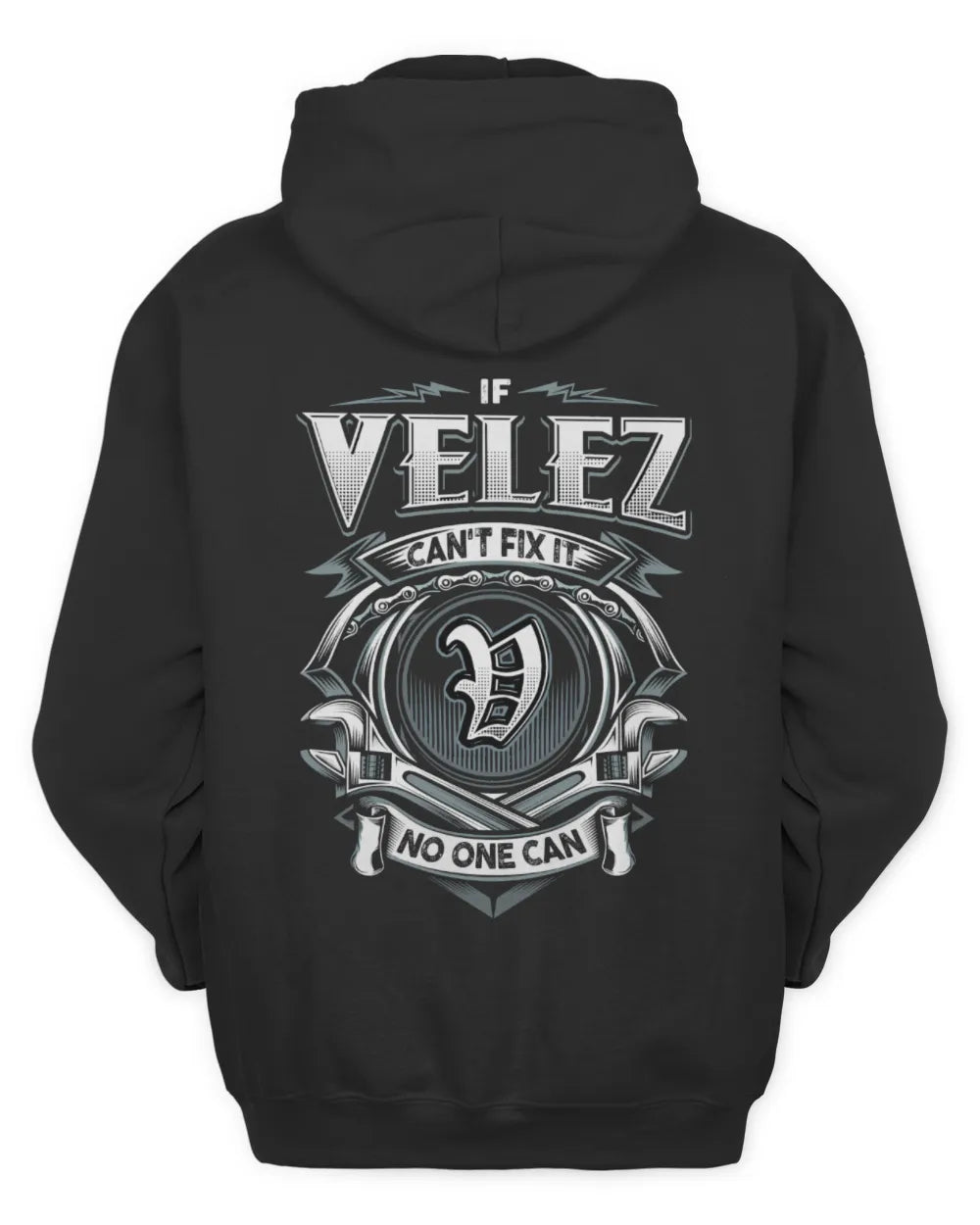 VELEZ AP81-K4-626 - Personalized Ahmed Quote Apparel “If Ahmed Can't Fix It, No One Can” - Unisex Hoodie - Black