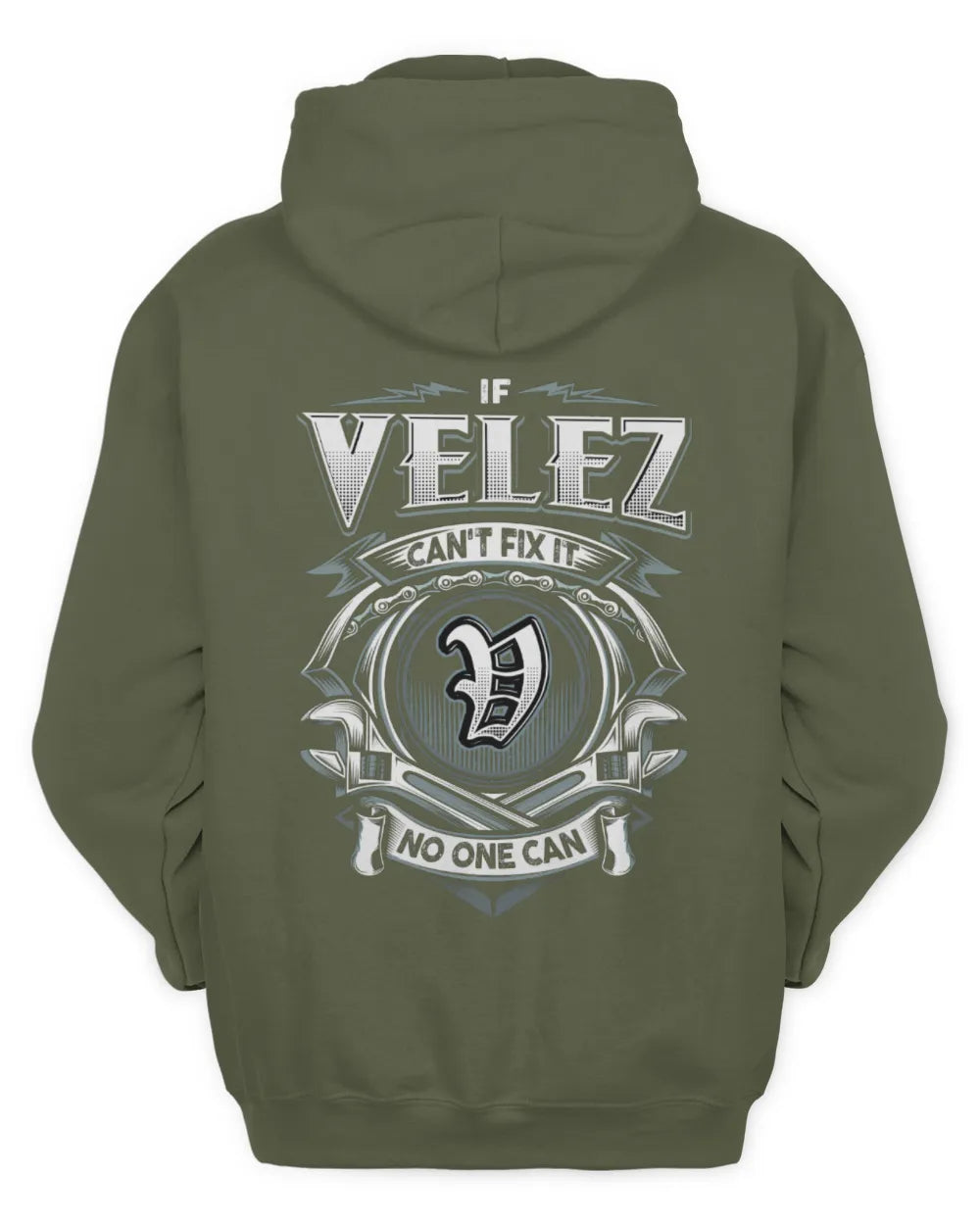 VELEZ AP81-K4-626 - Personalized Ahmed Quote Apparel “If Ahmed Can't Fix It, No One Can” - Unisex Hoodie - Military Green
