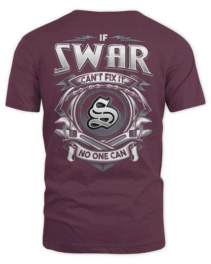 SWAR AP81-K4-626 - Personalized Ahmed Quote Apparel “If Ahmed Can't Fix It, No One Can” - Unisex Standard T-Shirt - Maroon