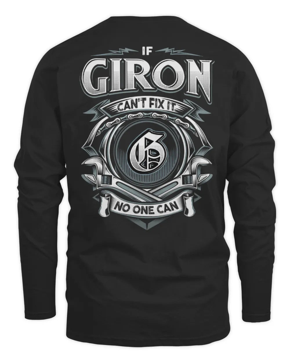 GIRON AP81-K4-626 - Personalized Ahmed Quote Apparel “If Ahmed Can't Fix It, No One Can” - Men's Long Sleeved T-Shirt - Black