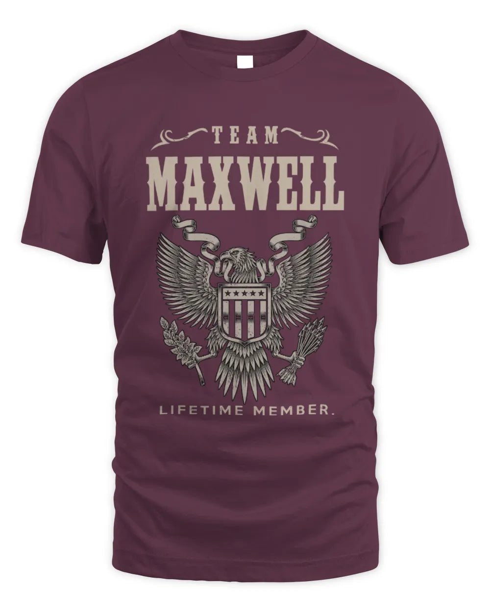 MAXWELL TP06-K82 – Personalized Classic Style Apparel “Team NAME Lifetime Member” - Unisex Standard T-Shirt - Maroon