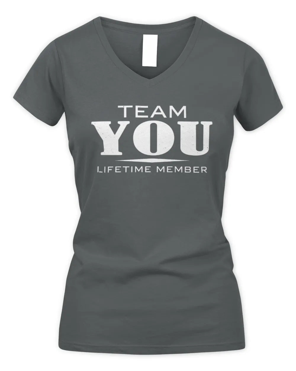 YOU BL62-K4-128 - Personalized “Team NAME Lifetime Member” - Women's V-Neck T-Shirt - Charcoal