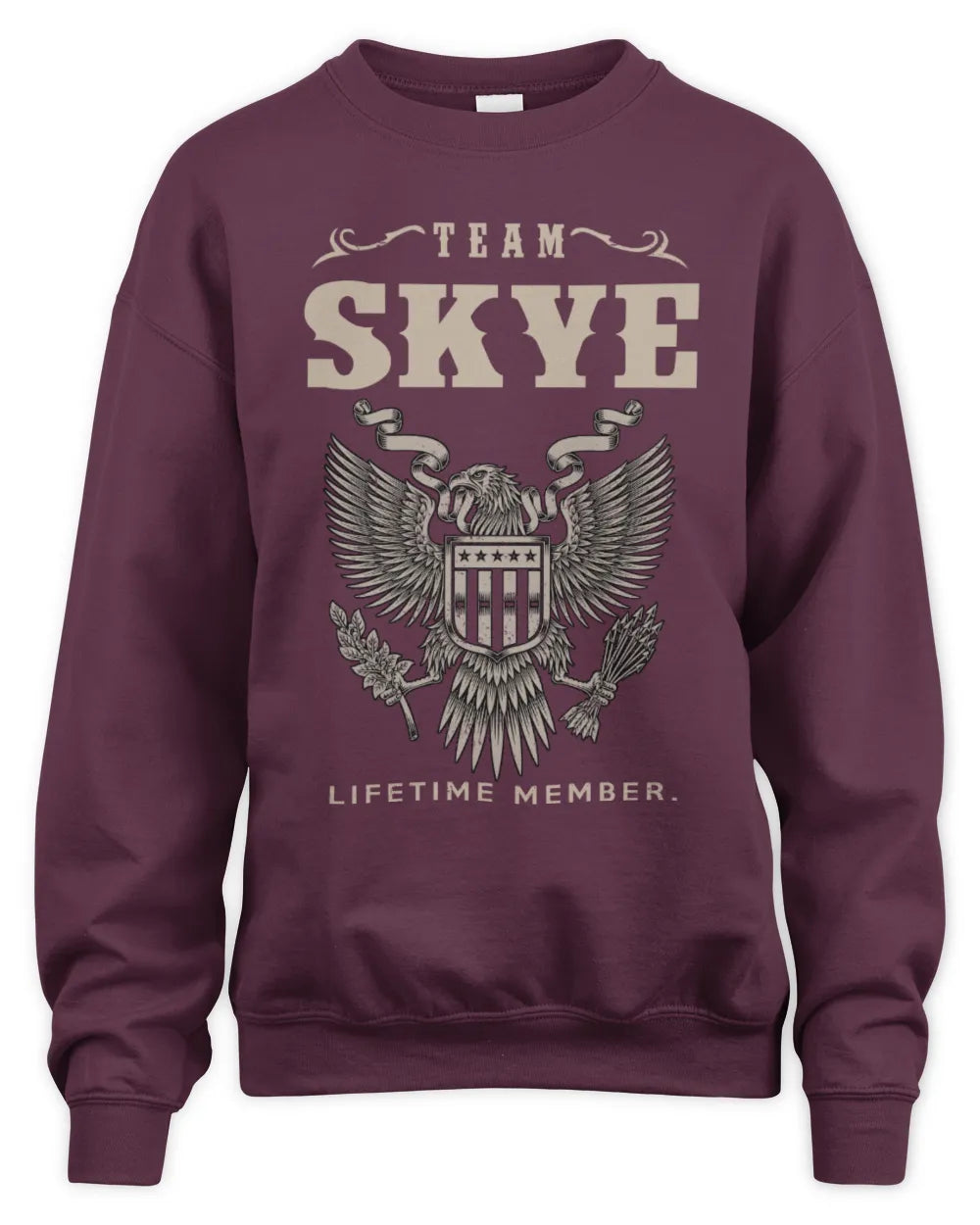 SKYE TP06-K82 – Personalized Classic Style Apparel “Team NAME Lifetime Member” - Unisex Sweatshirt - Maroon