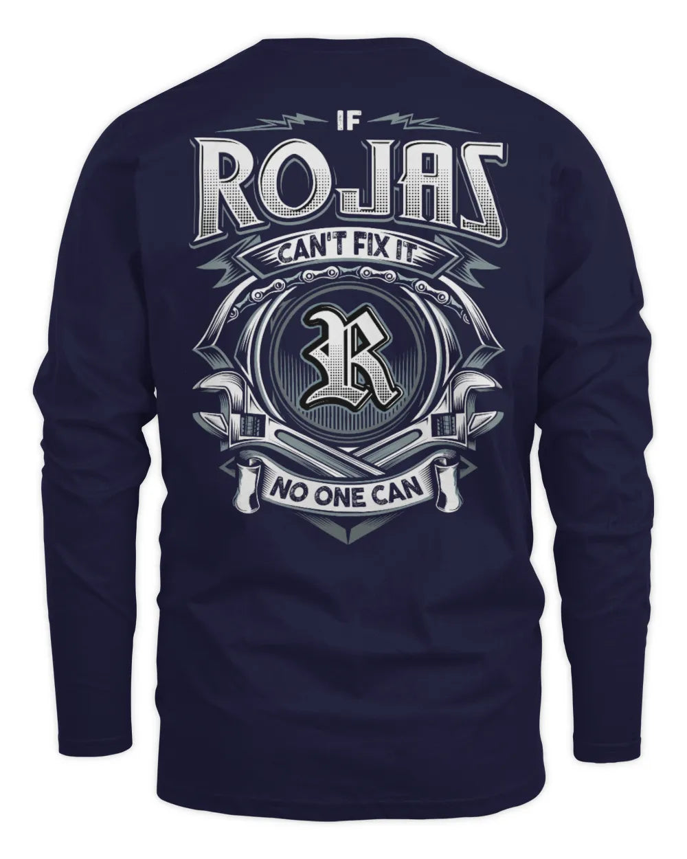 ROJAS AP81-K4-626 - Personalized Ahmed Quote Apparel “If Ahmed Can't Fix It, No One Can” - Men's Long Sleeved T-Shirt - Navy