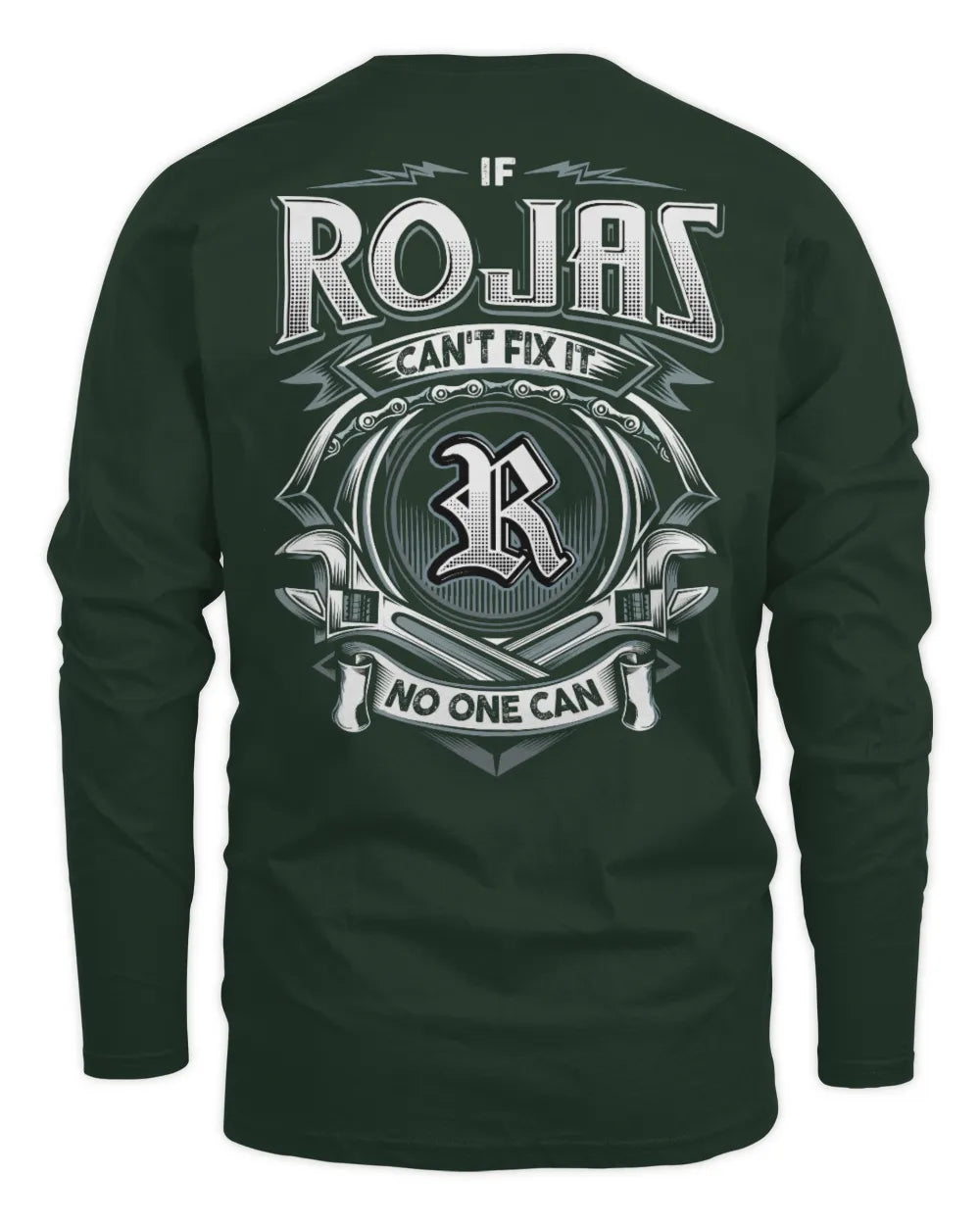 ROJAS AP81-K4-626 - Personalized Ahmed Quote Apparel “If Ahmed Can't Fix It, No One Can” - Men's Long Sleeved T-Shirt - Forest Green