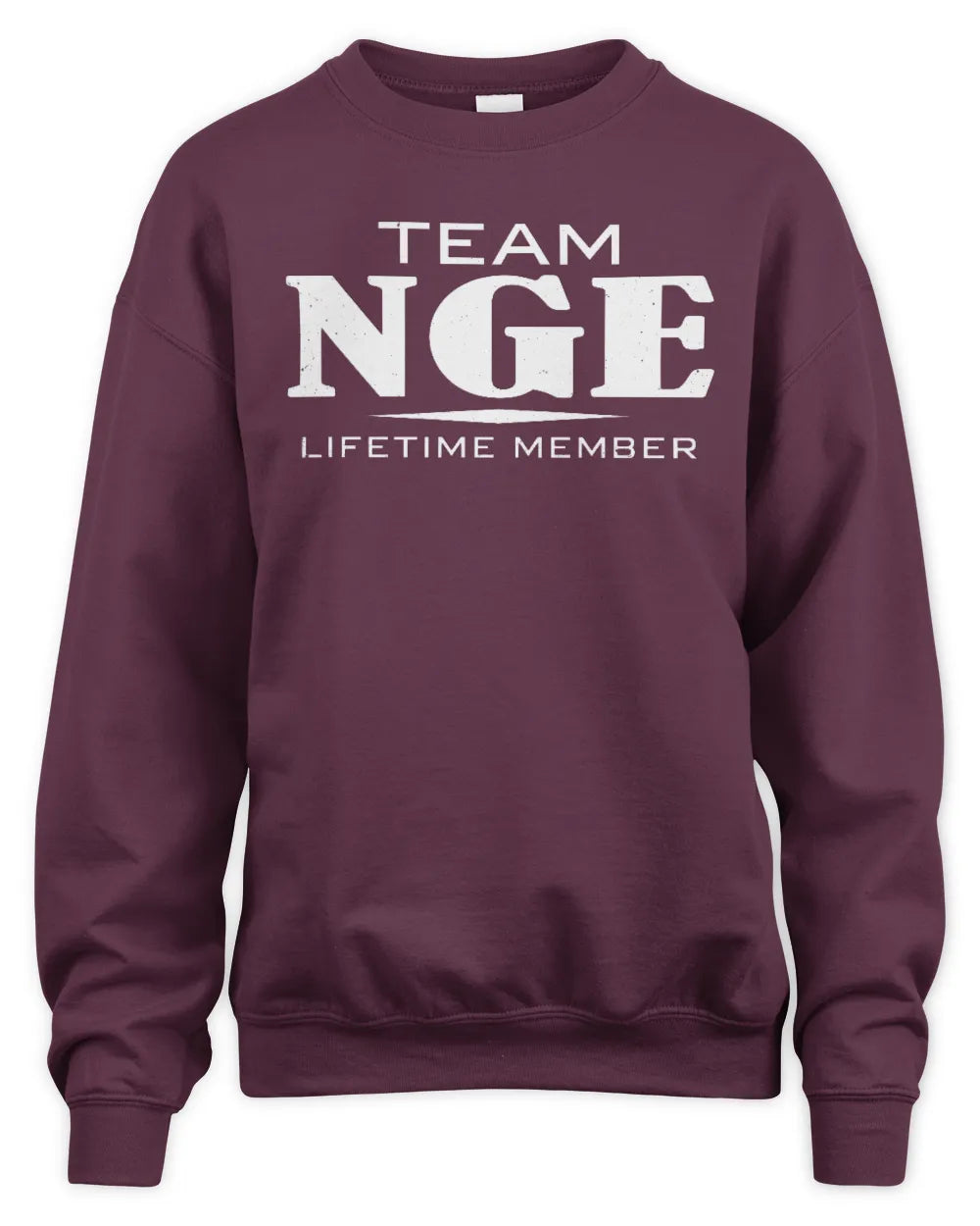 NGE BL62-K4-128 - Personalized “Team NAME Lifetime Member” - Unisex Sweatshirt - Maroon