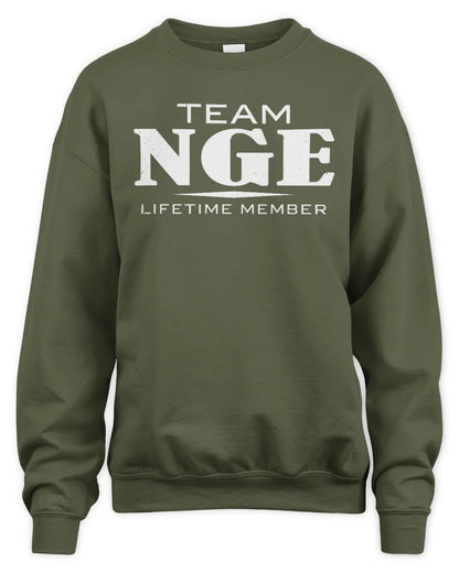 NGE BL62-K4-128 - Personalized “Team NAME Lifetime Member” - Unisex Sweatshirt - Military Green