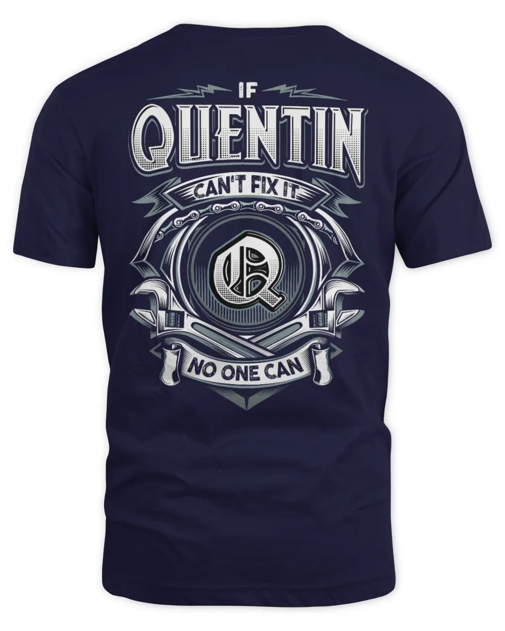 QUENTIN AP81-K4-626 - Personalized Ahmed Quote Apparel “If Ahmed Can't Fix It, No One Can” - Unisex Standard T-Shirt - Navy