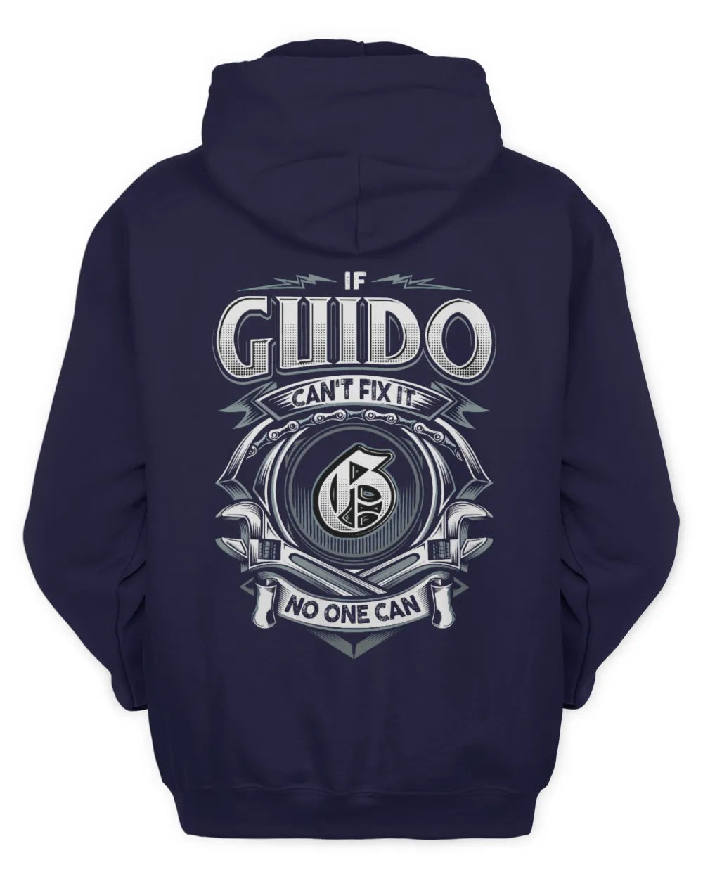 GUIDO AP81-K4-626 - Personalized Ahmed Quote Apparel “If Ahmed Can't Fix It, No One Can” - Unisex Hoodie - Navy