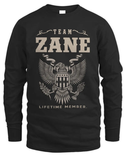 ZANE TP06-K82 – Personalized Classic Style Apparel “Team NAME Lifetime Member” - Men's Long Sleeved T-Shirt - Black