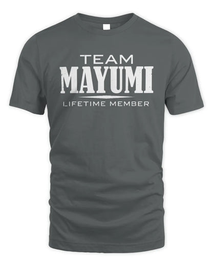 MAYUMI BL62-K4-128 - Personalized “Team NAME Lifetime Member” - Unisex Standard T-Shirt - Charcoal