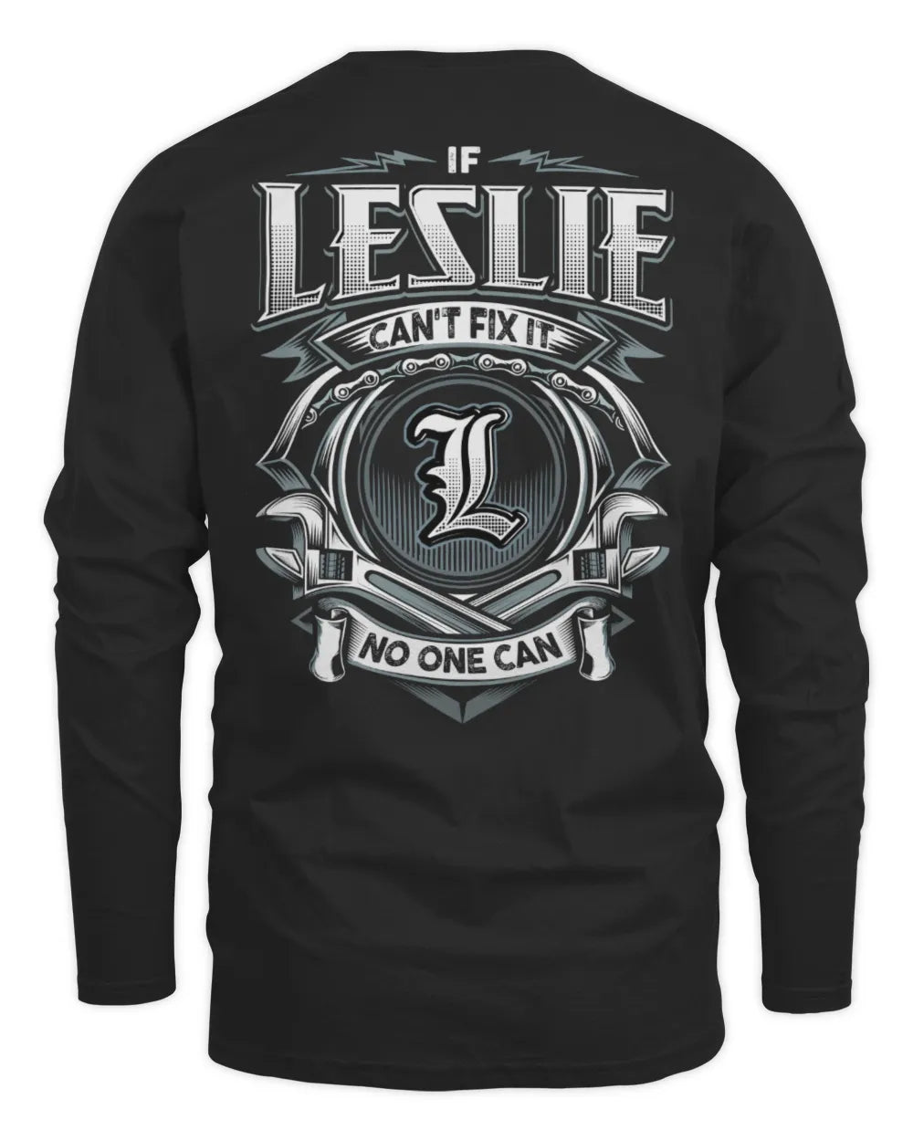 LESLIE AP81-K4-626 - Personalized Ahmed Quote Apparel “If Ahmed Can't Fix It, No One Can” - Men's Long Sleeved T-Shirt - Black
