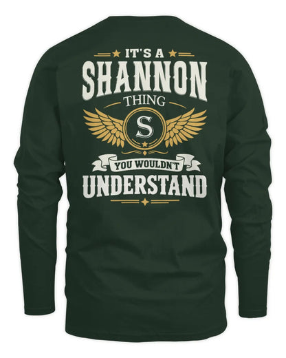 SHANNON KT06-M008 It’s a [NAME] Thing – You Wouldn’t Understand | Personalized Vintage T-Shirt - Men's Long Sleeved T-Shirt - Forest Green