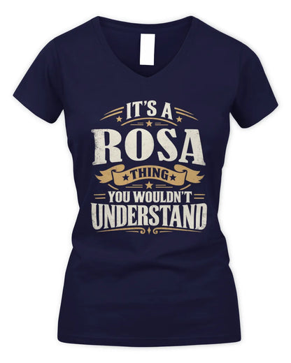 ROSA P08 TH51 - Personalized “It’s a/an [NAME] Thing – You Wouldn’t Understand” Shirt - Women's V-Neck T-Shirt - Navy