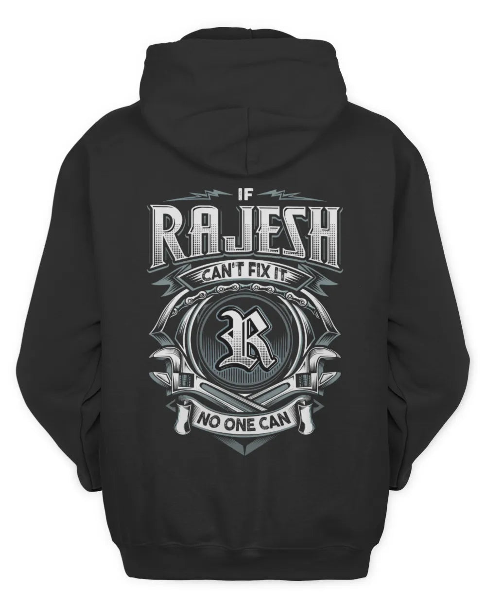 RAJESH AP81-K4-626 - Personalized Ahmed Quote Apparel “If Ahmed Can't Fix It, No One Can” - Unisex Hoodie - Black